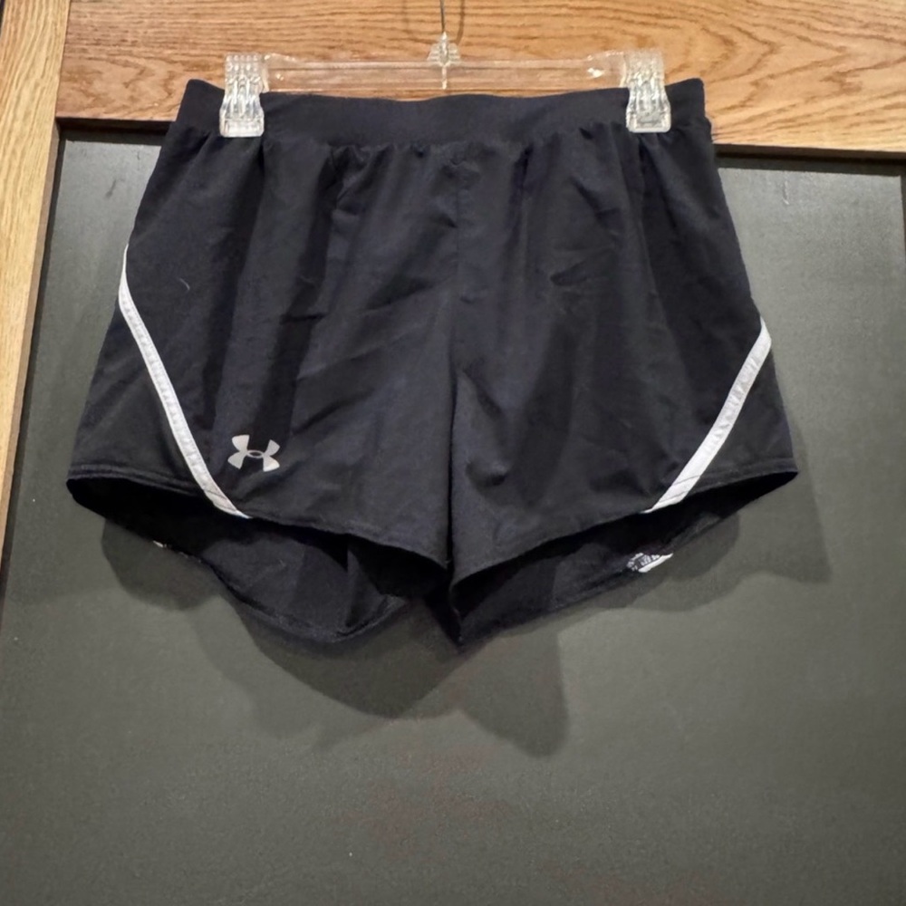Under Armour HeatGear Running Shorts Womens Small Black Athletic Gym Workout